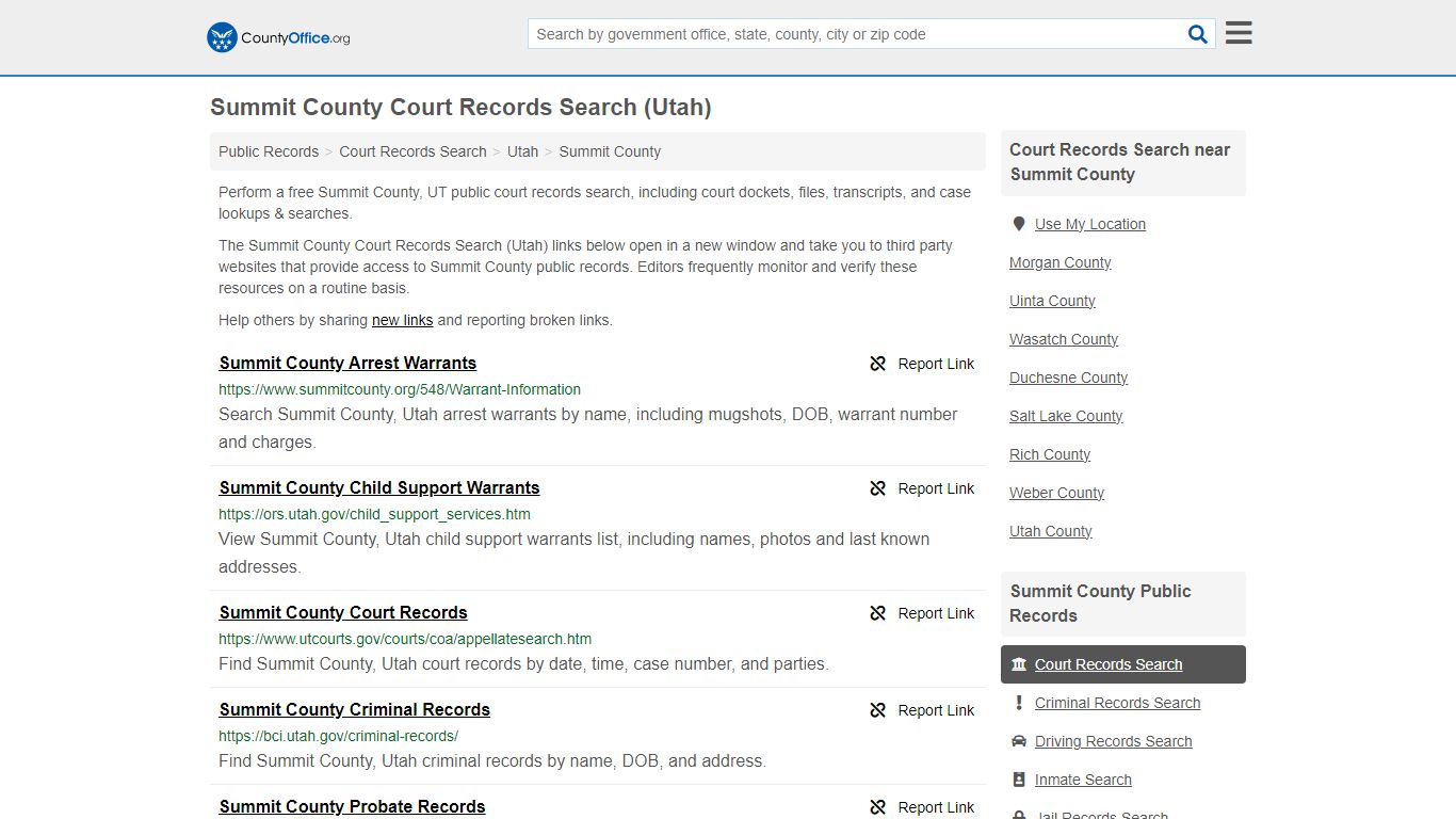 Summit County Court Records Search (Utah) - County Office
